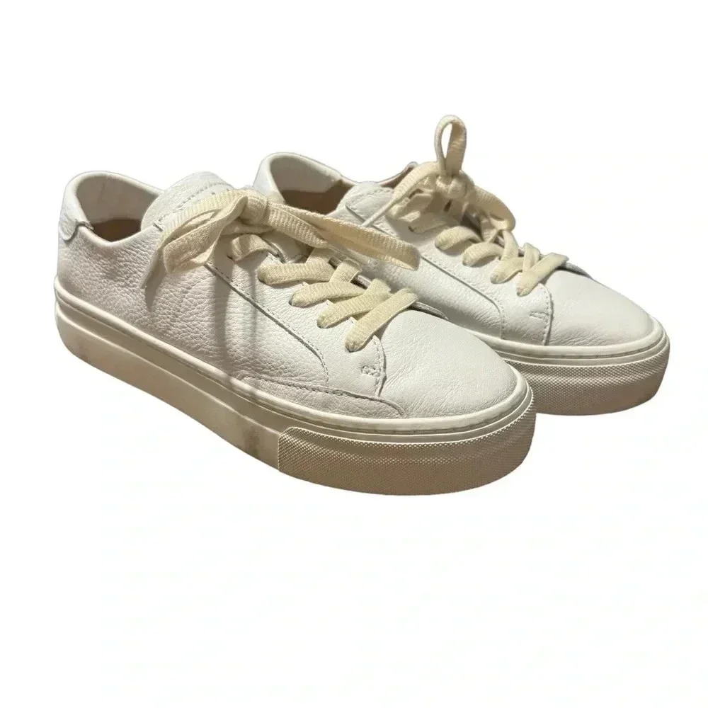 👟 Soludos Ibiza White Platform Sneakers Sz‎ 6 🤍 Minimalist Chic Casual 👟